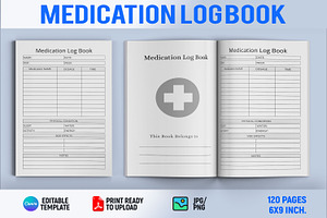 Medication Log Book, a Templates & Theme by Book2bees