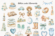 Blue Nursery Boyhood Charm, an Animal Illustration by PaintPixelCo (Thumbnail 3 of 13)