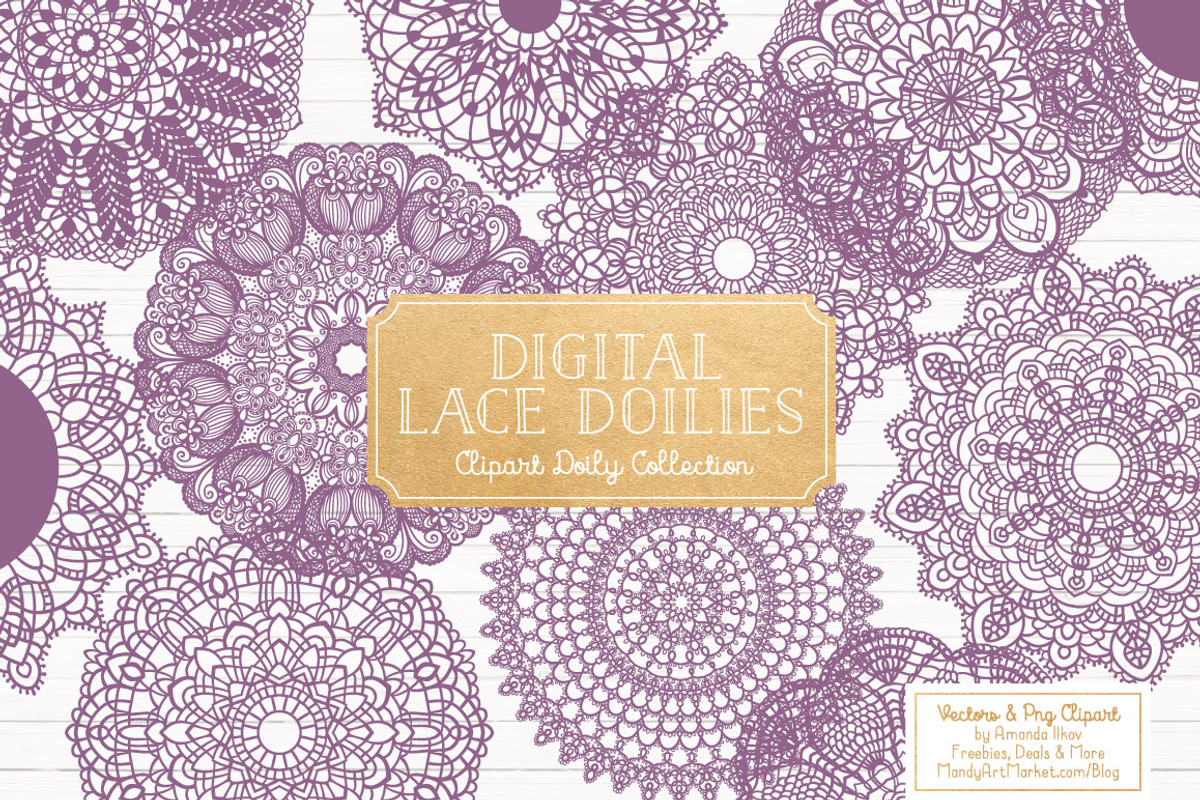 Amethyst Round Lace Doilies, an Illustration by Amanda Ilkov (Photo 1 of 4)
