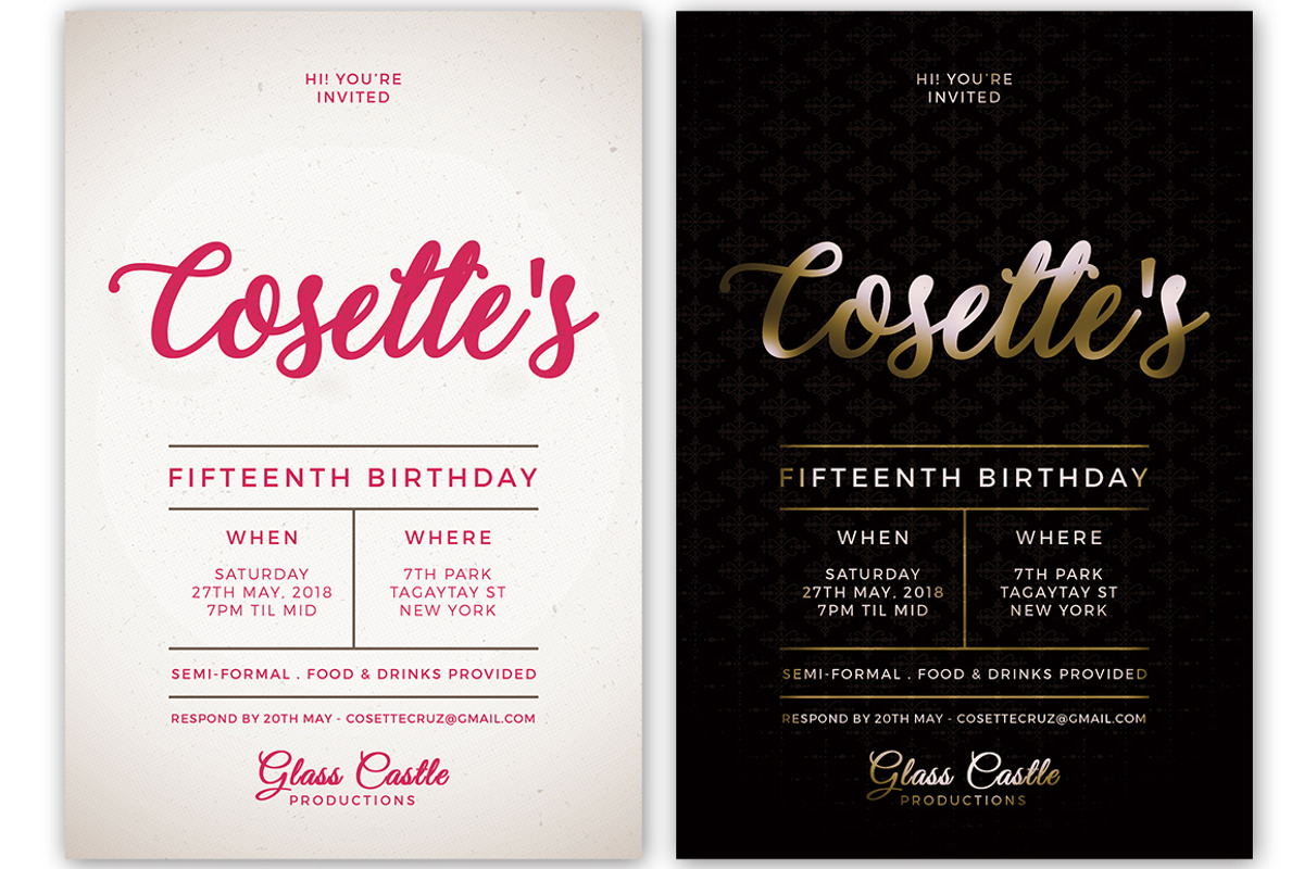 Simple Birthday Invitation, a Card Template by KiraYamato Design Studio (Photo 3 of 7)