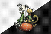 Whimsical Christmas Dog & Cat Bundle, an Illustration by Creative Art (Thumbnail 8 of 11)