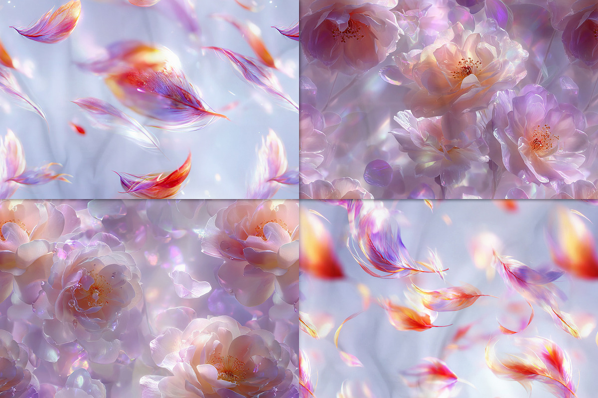 Ethereal Bloom Seamless Patterns, a Pattern Graphic by Olya Creative (Photo 2 of 10)