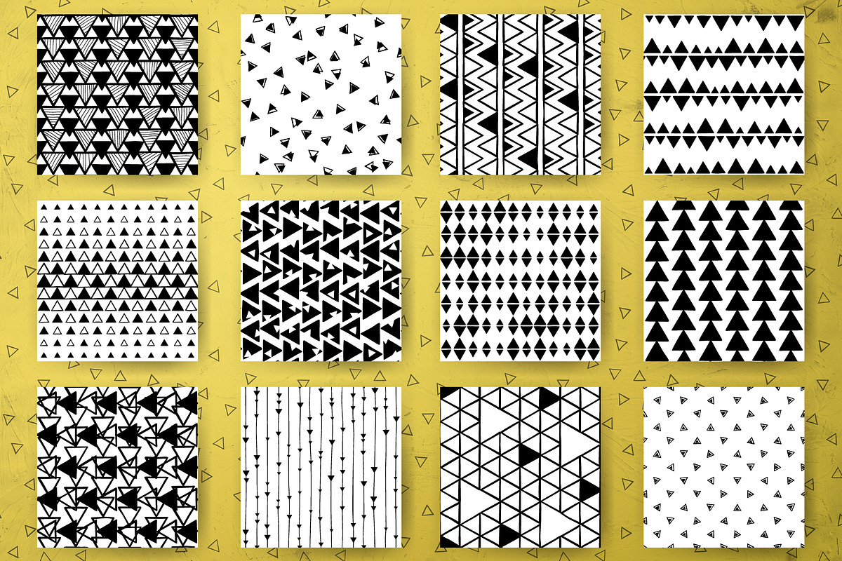 Triangles, 24 abstract patterns, a Pattern Graphic by pineart