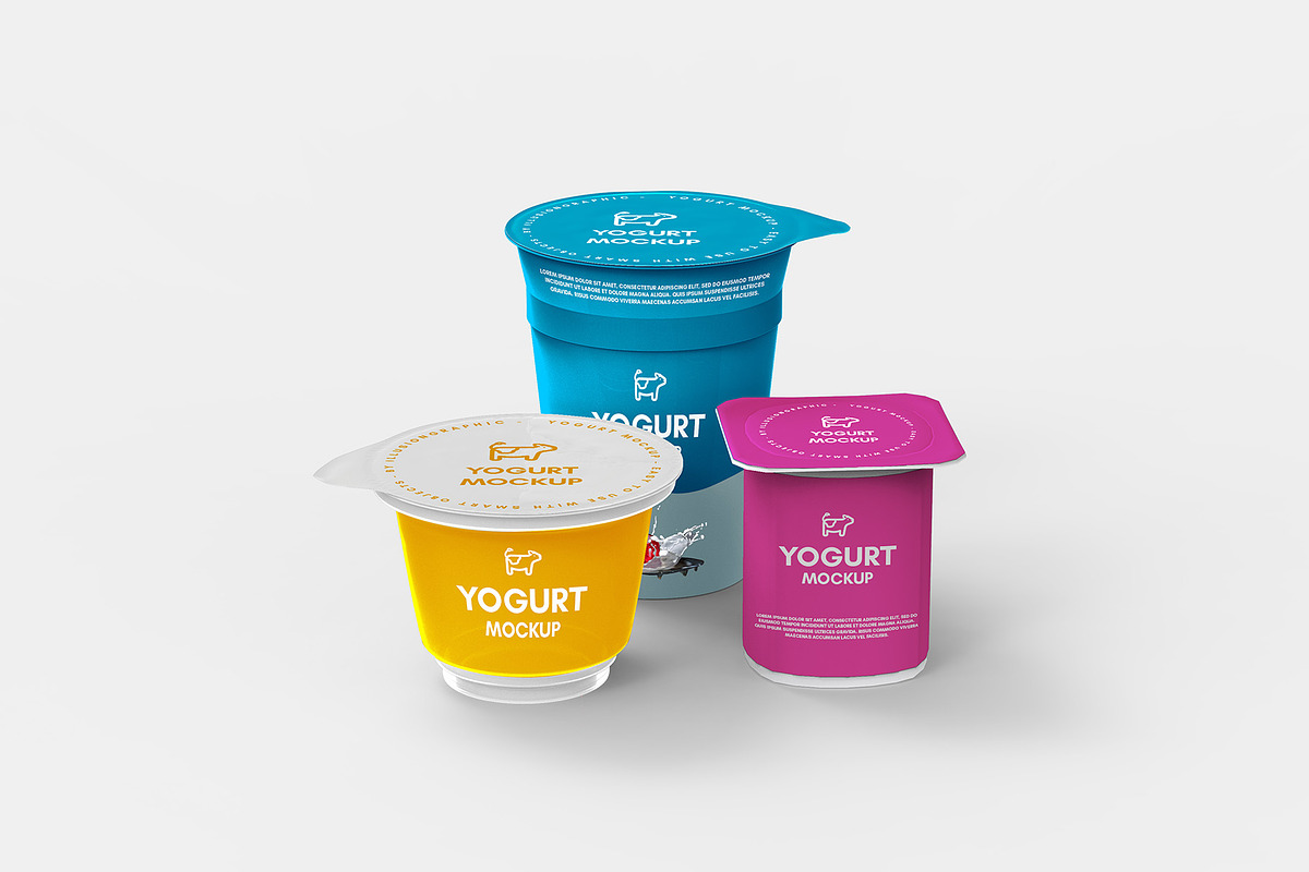 Yogurt Mockups - 9 Views, a Packaging Mockup by Illusiongraphic (Photo 7 of 14)
