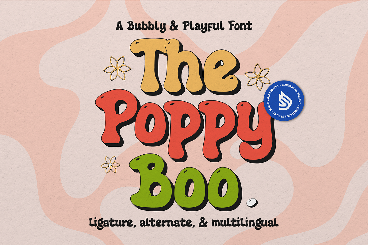 Poppy Boo | Bubbly And Playful Font, a Handwritten Font by Denustudios (Photo 1 of 12)
