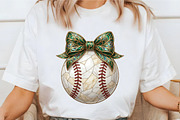 Hand Painted Baseball Leopard Bow, an Illustration by designcity5 (Thumbnail 2 of 4)