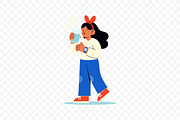 Girl Hydration Healthy Habit, a Person Illustration by Partikusi Design (Thumbnail 3 of 3)