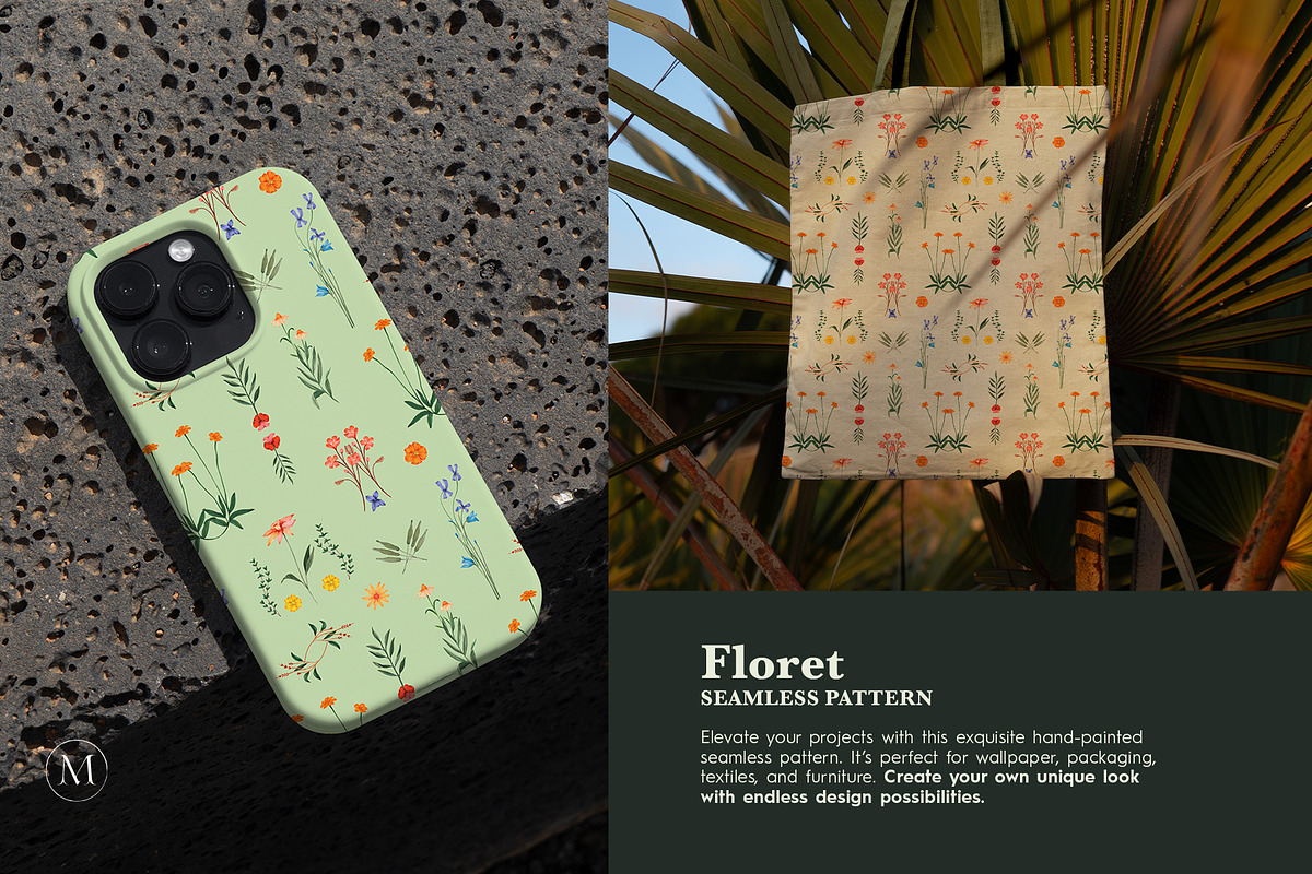 Floret Wildflower Pattern, a Pattern Graphic by Manimanisa (Photo 8 of 10)