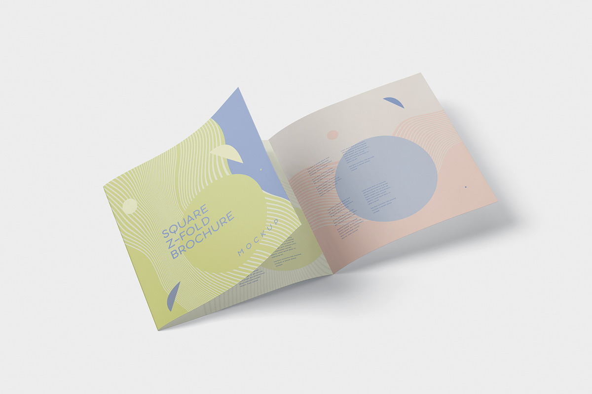 Square Z-Fold Brochure Mockup, a Product Mockup by GfxFoundry