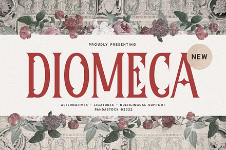 Diomeca - Display Font, a Font by Imoodev
