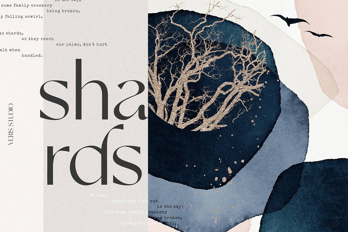 Abstract Navy Blue Watercolor Shapes, a Texture Graphic by Veris Studio (Photo 11 of 21)