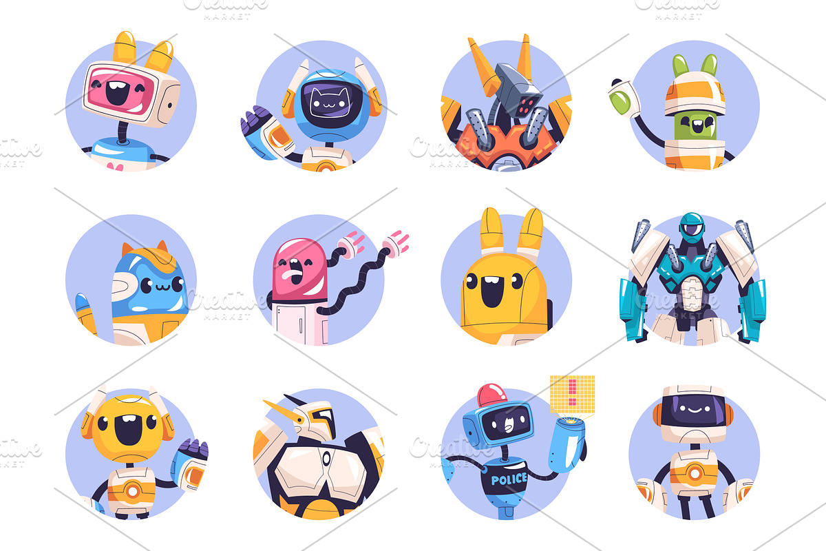 Robot avatars. Space robots portrait, a Graphic by Stock-Smart-Start