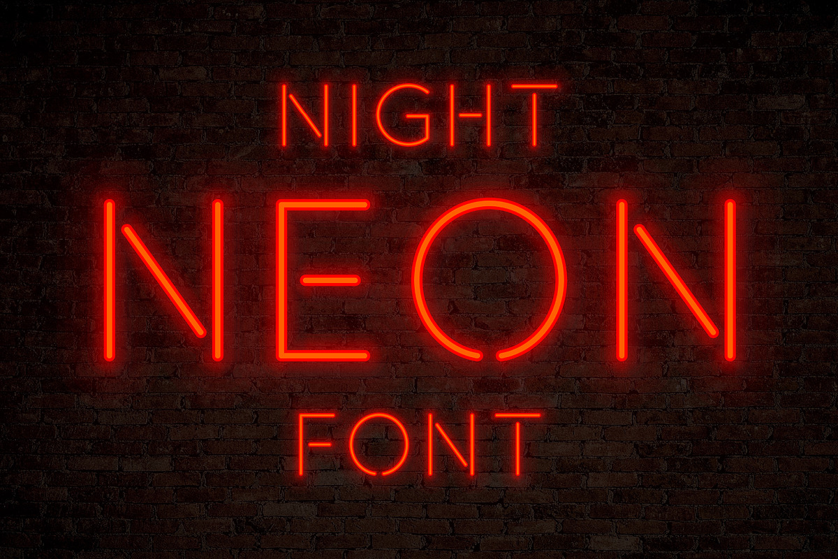 Night Neon SVG Font - Red