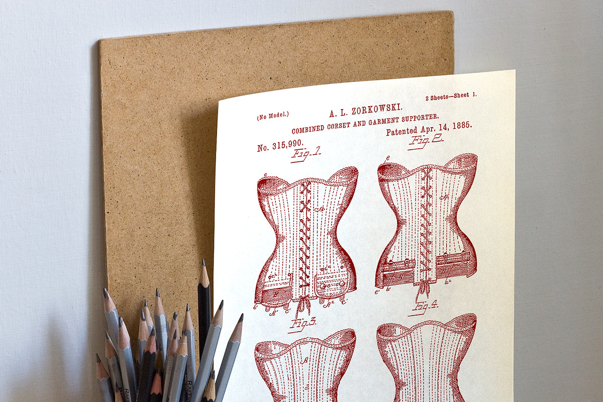 Corset Patent Drawing Brushes Set preview 3
