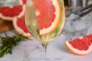 Grapefruit Prosecco Gin Spritz Cockt, a Food & Drink Photo by Apolonia