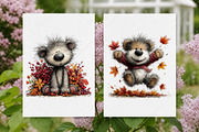 Whimsical Autumn Teddy Bear Clipart, a Seasonal Illustration by Canvas Craft (Thumbnail 8 of 10)