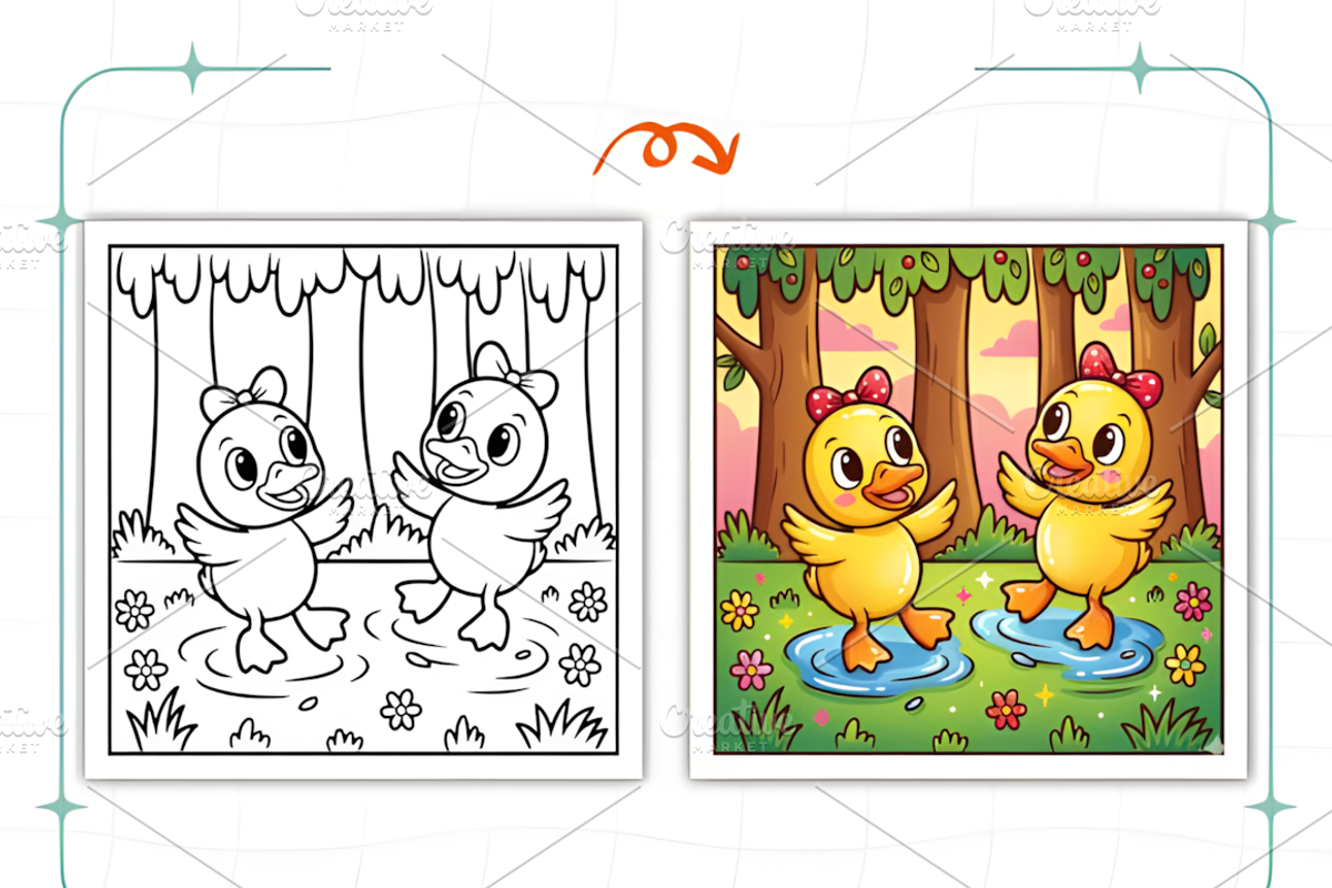 Bold and Easy Ducks Life Coloring, a Decorative Illustration by Ink Gallery (Photo 4 of 8)