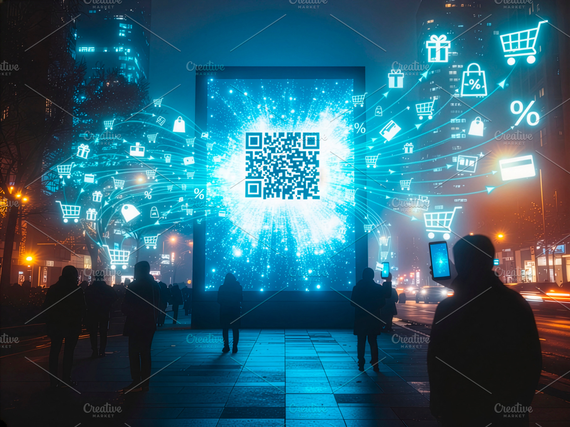 Urban nighttime digital consumer, a Technology Photo by DanFLCreativo
