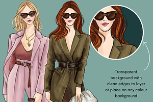 Fashion Girls 42 Fashion Clipart Set