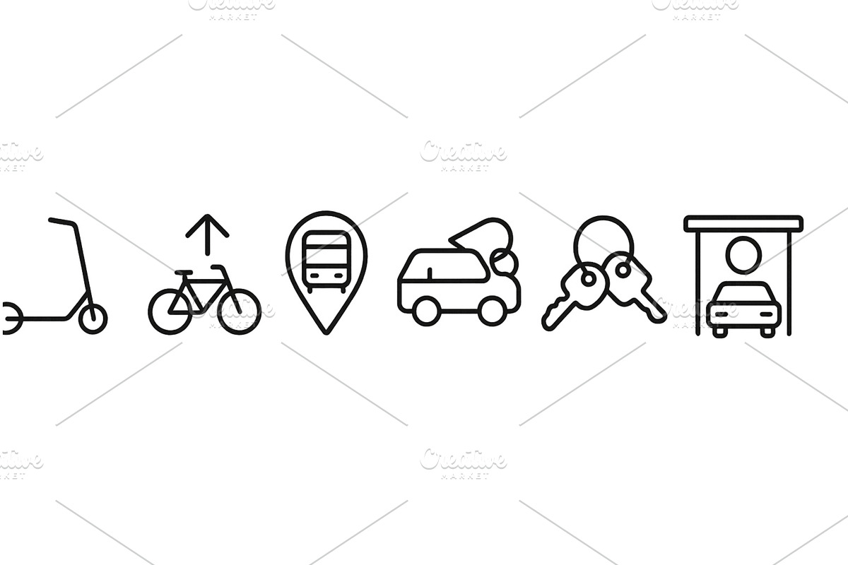 Transportation icons representing, a Transportation Illustration by ZinetroN