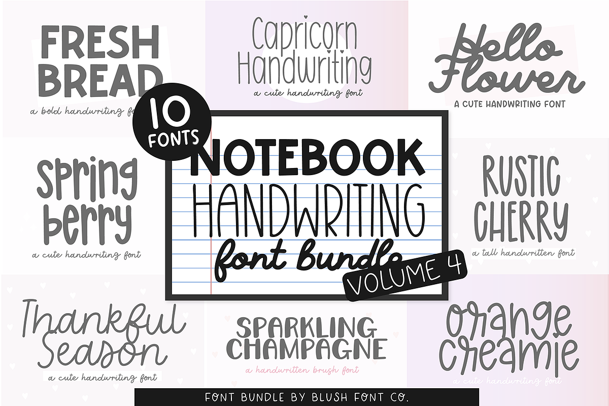 MEGA NOTEBOOK HANDWRITING Font Bundl, a Handwritten Font by Blush Font Co. (Photo 4 of 5)