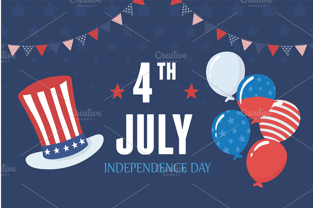4th independence day american, an Illustration by studiogstock
