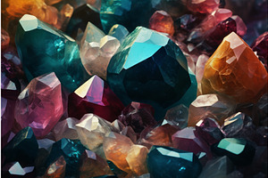Colorful gemstones. Generate Ai, a Texture Illustration by Ylivdesign
