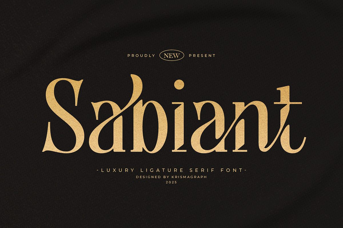 Sabiant – Luxury Ligature Serif Font, a Serif Font by Krismagraph (Photo 1 of 12)