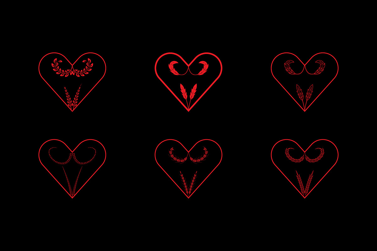 Set of Red Outline Heart Icons, a Decorative Illustration by Lakhan1998 (Photo 3 of 4)