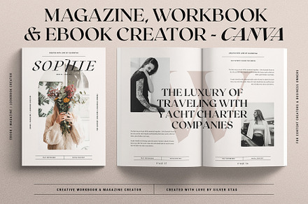 Sophie CANVA eBook/Magazine Creator, a Magazine Template by SilverStag Type Foundry