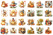 Watercolor Autumn Duck Clipart, an Illustration by DreamPrint404 (Thumbnail 5 of 6)