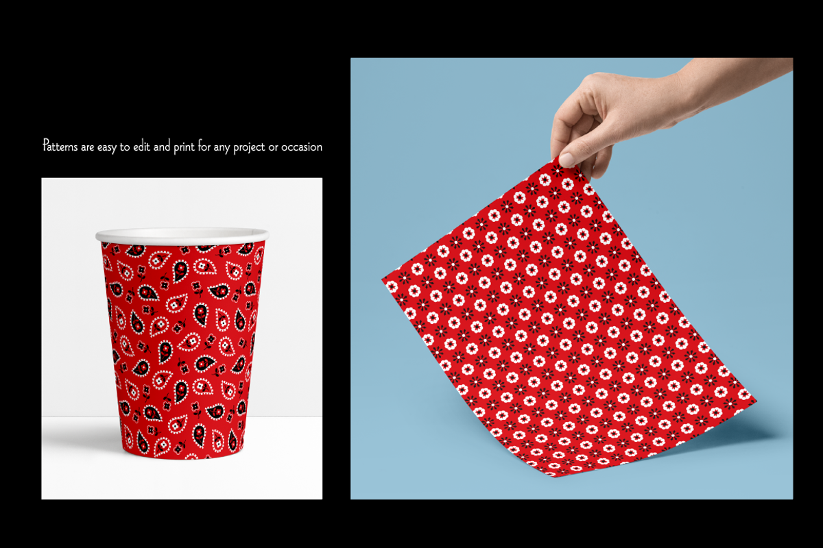 Seamless Red Bandana Patterns preview 4