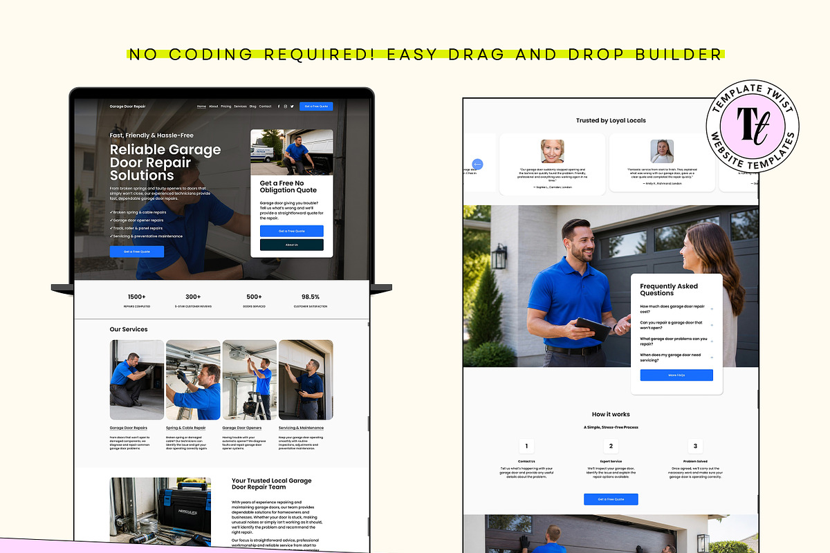 Garage Door Squarespace Website, a Squarespace Template by Template Twist Shop (Photo 6 of 9)