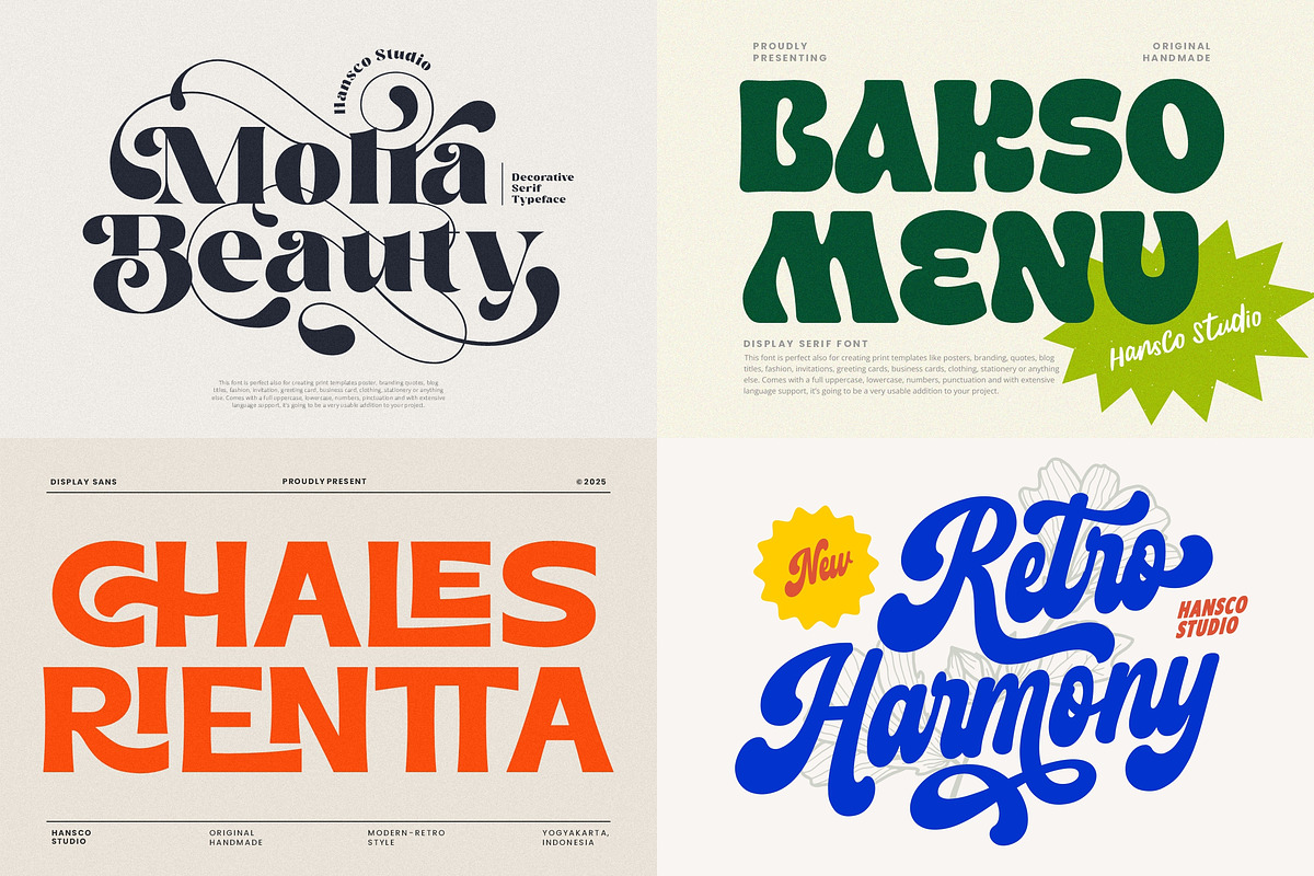 Aesthetic Retro Font Bundle - SALE!, a Serif Font by HansCo Studio (Photo 4 of 8)
