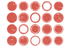 Grunge Texture Stamp. Rubber Red