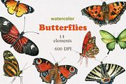 Butterfly watercolor set, an Illustration by Nastilustra (Thumbnail 1 of 3)