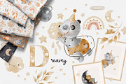 Dreamy Sleeping baby animals, an Animal Illustration by tatiletters (Thumbnail 1 of 13)