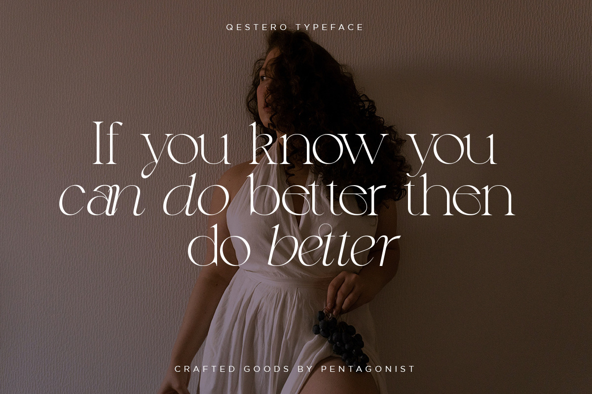 Qestero | Exotic Display Font, a Serif Font by Pentagonistudio (Photo 7 of 11)