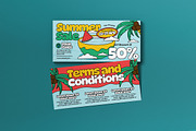 Blue Red Quirky Summer Voucher, a Card Template by graphicook (Thumbnail 1 of 3)