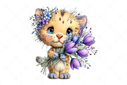 Whimsical Floral Cat Clipart Bundle, a Seasonal Illustration by Craft Nest (Thumbnail 10 of 12)