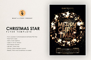 Christmas star, a Flyer Template by What a Story