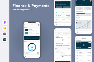 Finance & Payments Mobile App UI Kit, an UI Kit Template by uicube