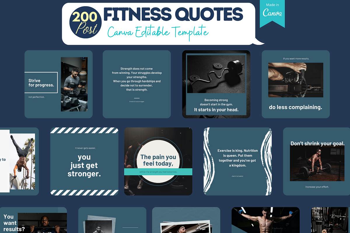 Fitness Templates - Canva Editable, a Social Media Template by Viral Content Design (Photo 3 of 12)