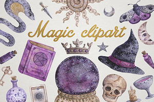Watercolor magic clipart