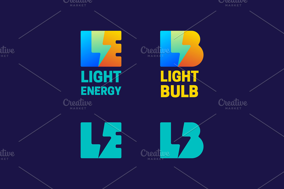 electric logo with lightning and ene, a Branding & Logo Template by fet