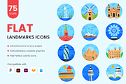 Flat Landmarks Icons, a Duotone Icon by Brickclay (Thumbnail 1 of 8)