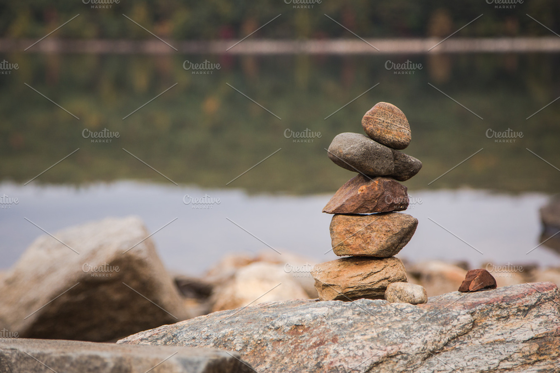 Balancing Stones On A Rock Wall, a Nature Photo by Nancy Hebert Photography