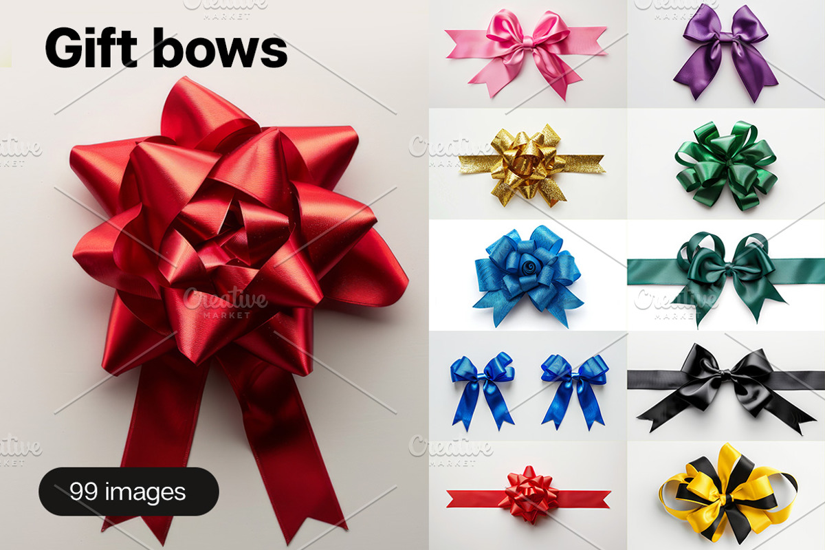 99 Gift bows, a Holiday Photo by Handmadefont (Photo 1 of 14)