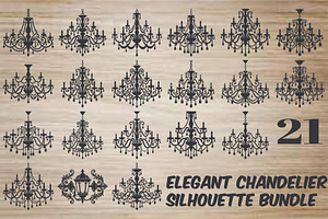 Elegant Chandelier Silhouette Bundle