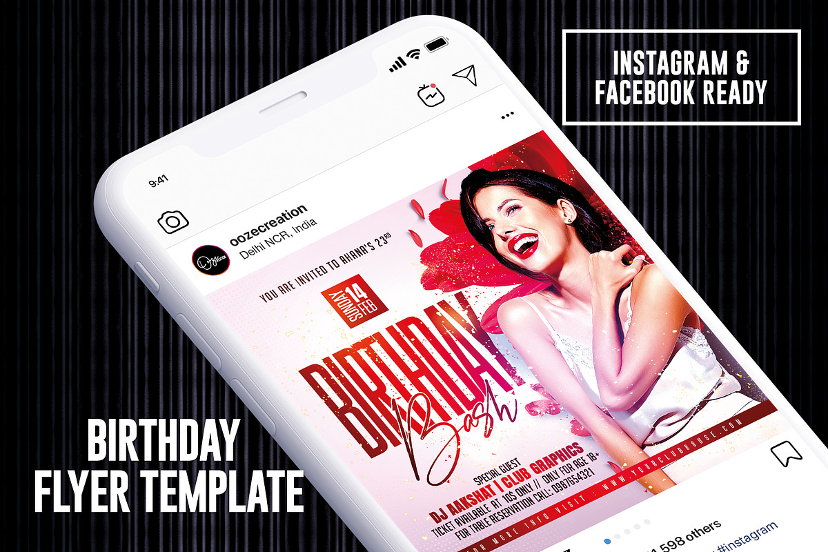 Birthday Flyer Template, a Templates & Theme by MithilaCreation (Photo 4 of 5)